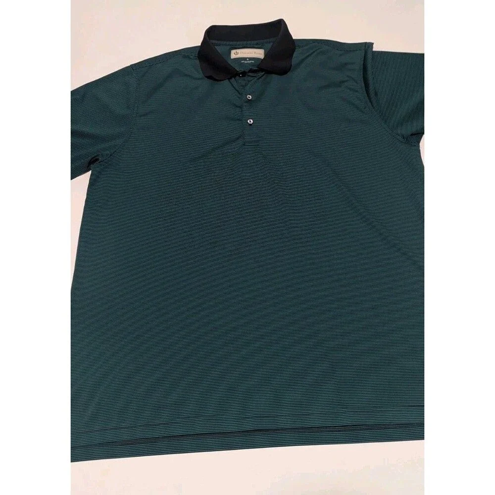 Donald Ross Mens X-Large Polo‎ Shirt Golf Performance Striped *Club Embroidery